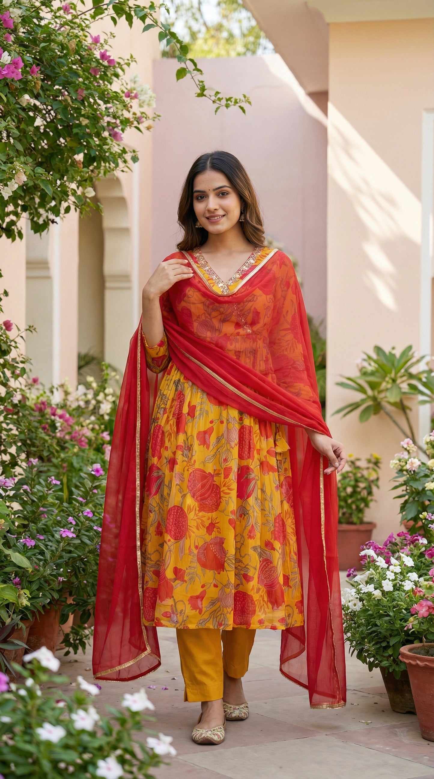 Floral Suit with Duptta